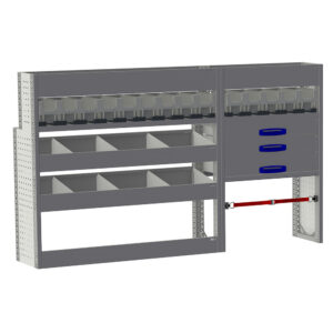 Van Racking "BASIC" Unit TYPE 4 For right side positioning at Renault Trafic L1H1 pre-assembled delivered