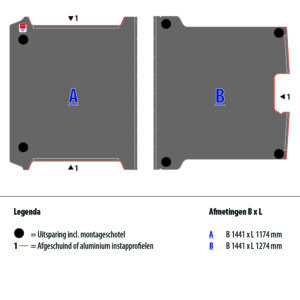 Floor plate 12 mm gray for JUMPY L2 FWD (wheelbase 3275)