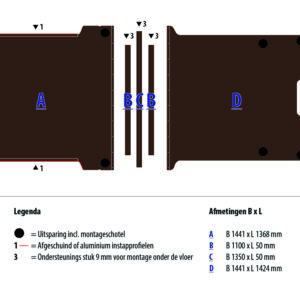 Floor plate 12 mm brown for JUMPY L3 FWD (wheelbase 3275)