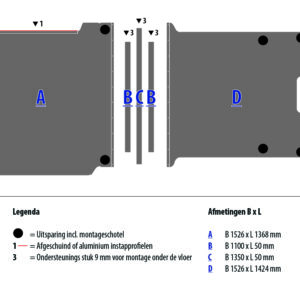 Floor plate 12 mm gray for JUMPY L3 FWD (wheelbase 3275)